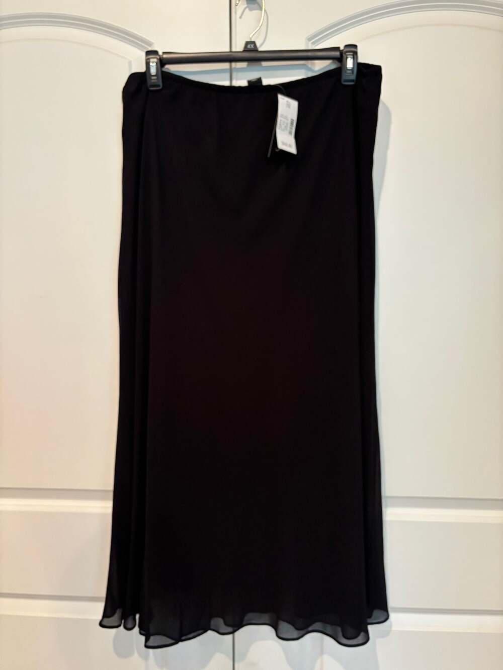 Maggie Barnes Plus Size Chiffon Maxi Skirt Black 3X 26/28W New with Tags